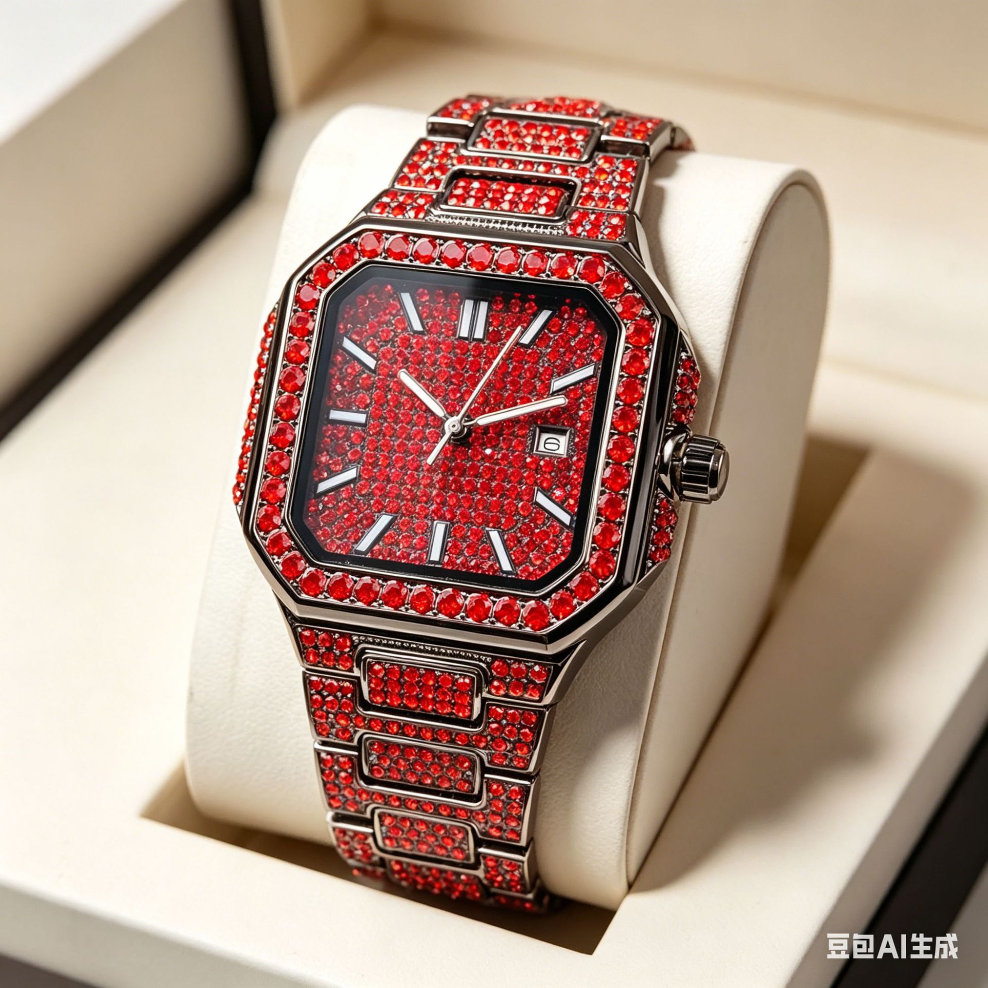 Luxury Watch Iceberg - Luxe vierkante ijsdiamant quartz horloge voor