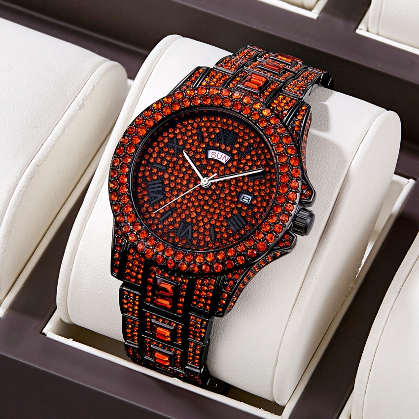 Luxury Watch Iceberg - Luxe Hip Hop RVS Rood Kleurig