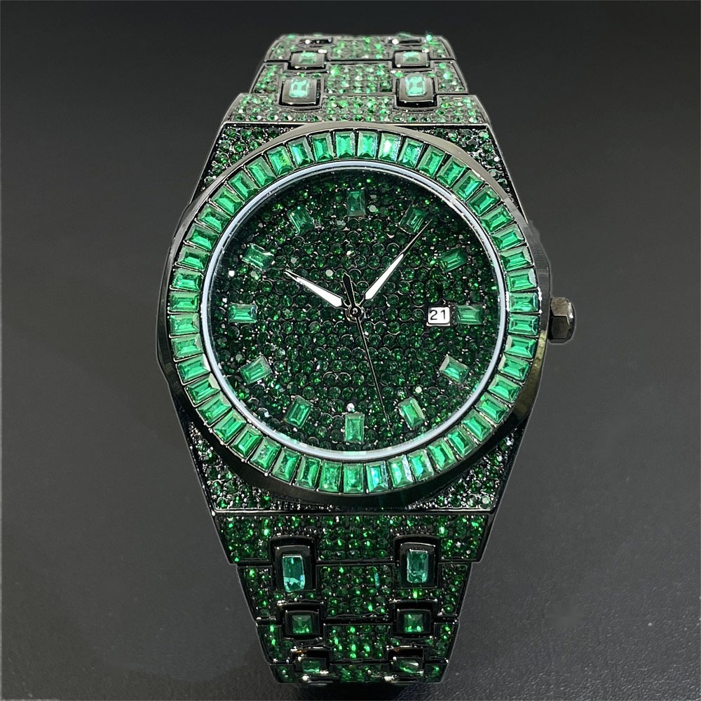 Luxury Watch Iceberg - 2024 Hip Hop Groene Diamant Horloge