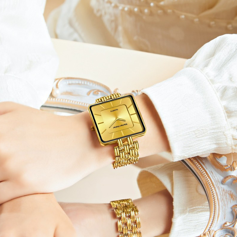 Vierkant goud damesarmbandhorl - Luxury Watch Top 10 recensie en prijs