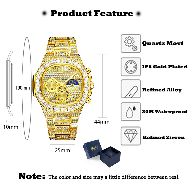 MISSFOX Luxe Gouden Horloges M - Luxury Watch Iceberg recensie en prijs